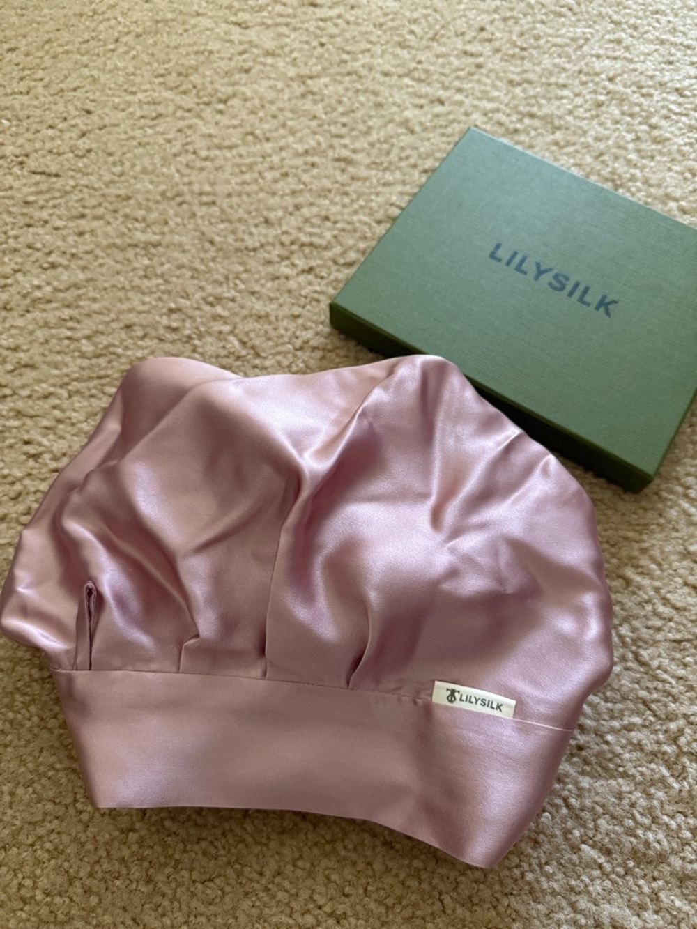Rosy Pink 100% Mulberry Silk Tie Bonnet